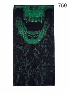 Toptan Yeşil Zombi Kuru Kafa Baskılı Dikişsiz Boyunluk