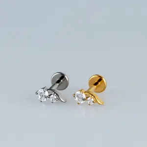 Toptan G23 Titanyum İkili Kavisli Piercing Beyaz 8mm