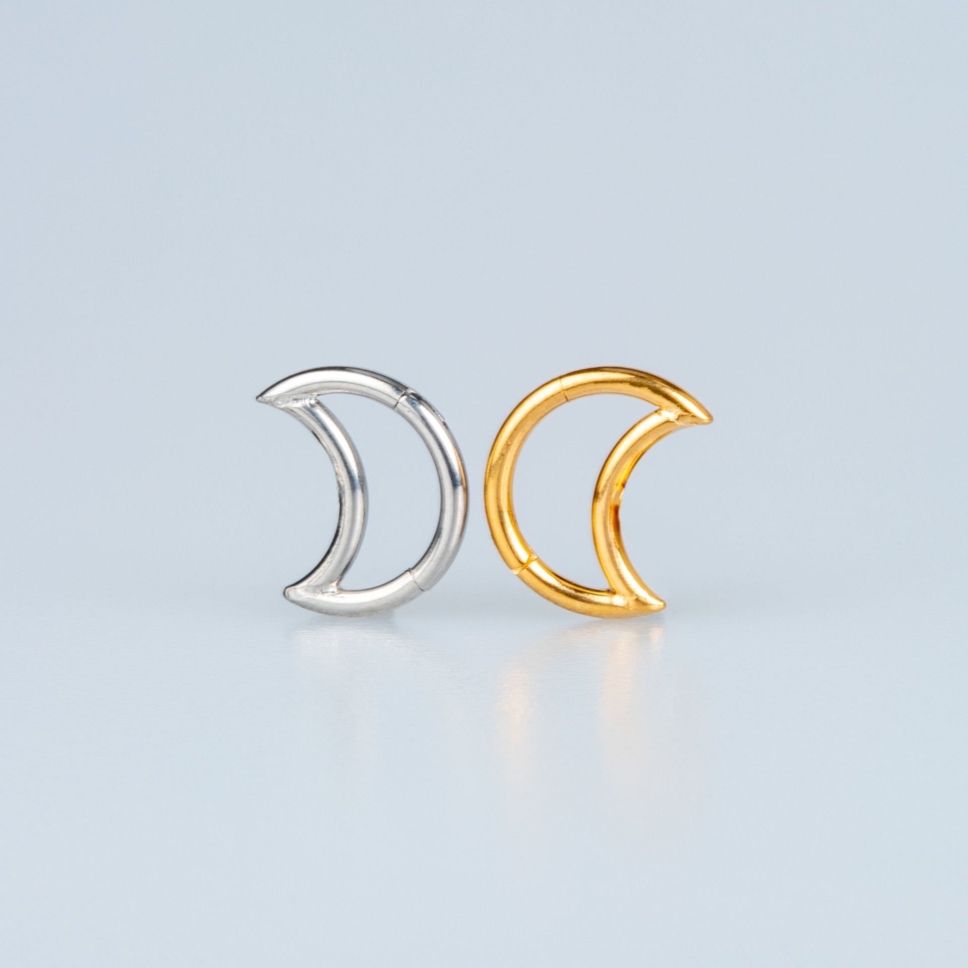 Halka Piercing Ay  Segment Sarı 8mm