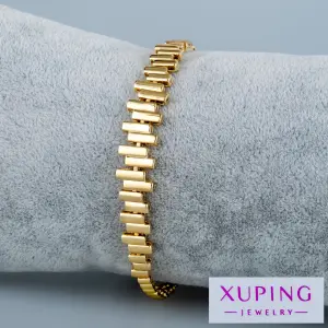 Xuping Jewelry 14K Dikdörtgen Motifli Zincir Bileklik