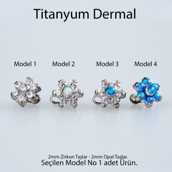 Piercing Dermal 2mm Opal - Zirkon
