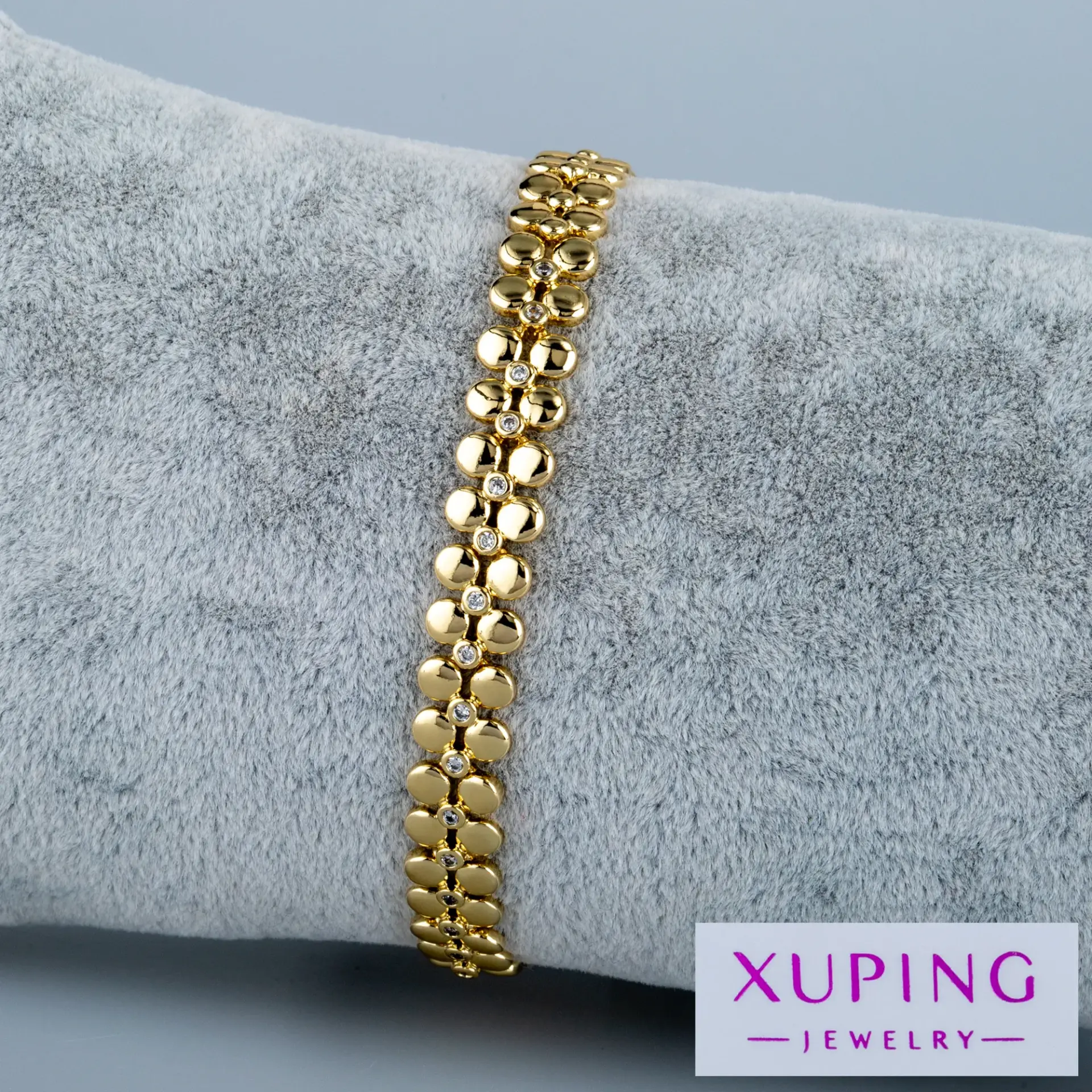 Xuping Jewelry 14K Çiçek Taşlı Zincir Bileklik