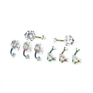 Piercing Göbek 12mm Taşlı