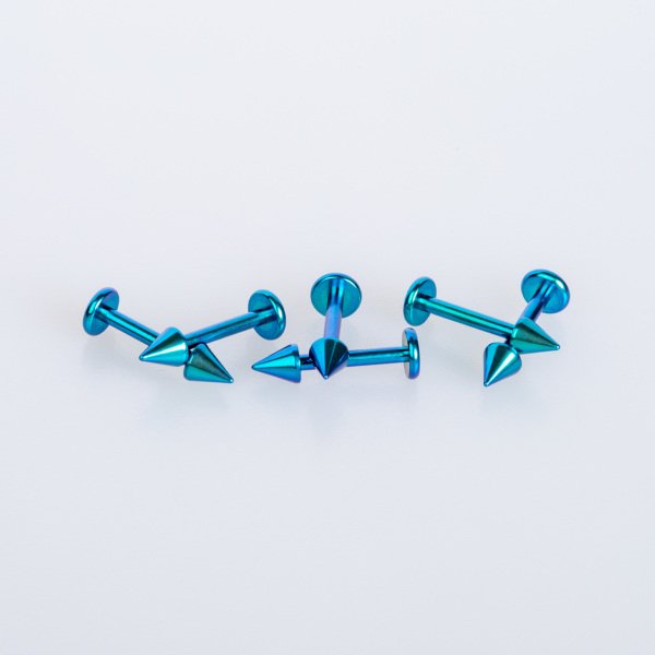 Piercing Titanyum Labret Spike Boy: 1.2x10x3mm