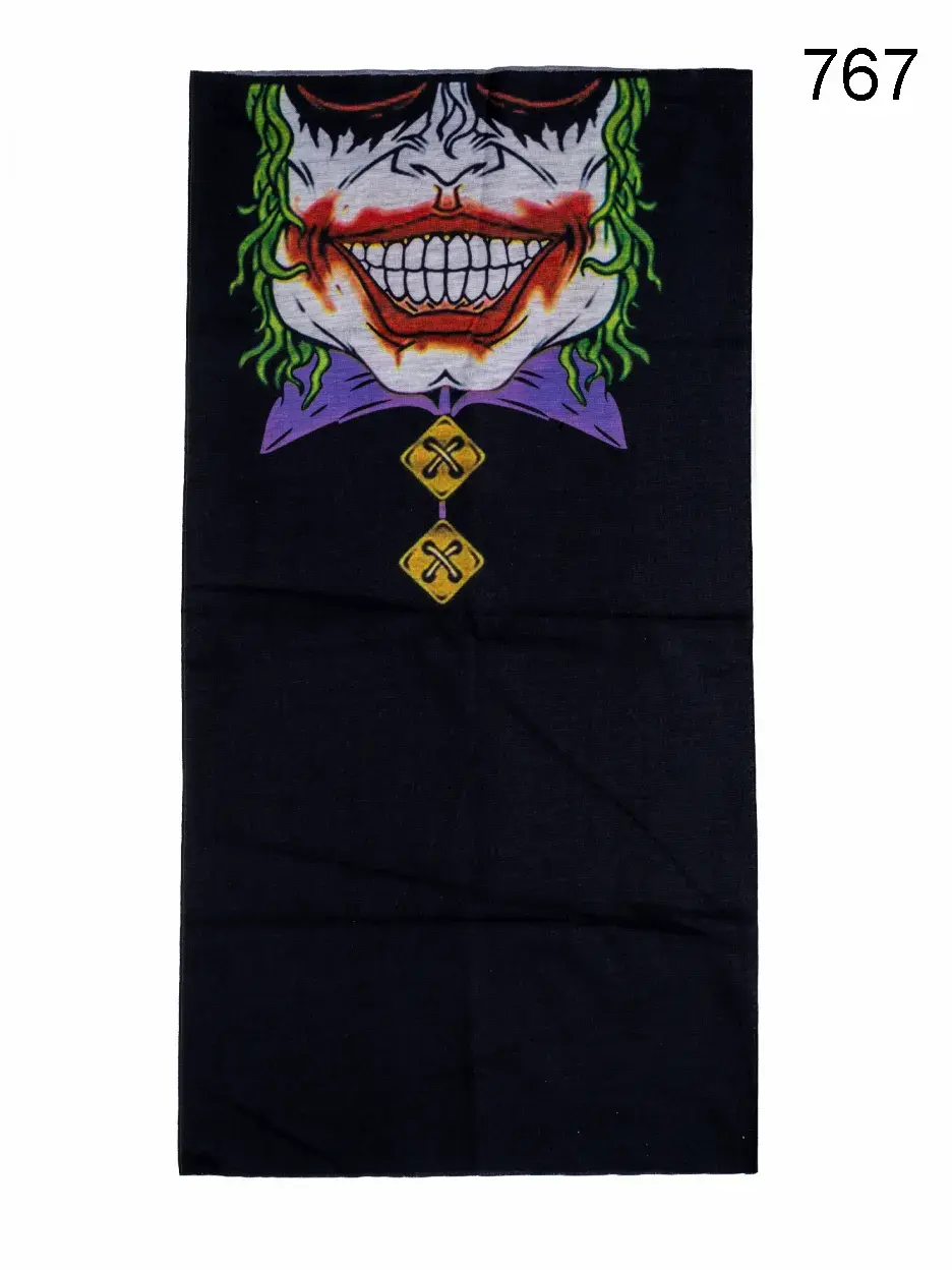 Toptan Sırıtan Joker Palyaço Baskılı Dikişsiz Boyunluk