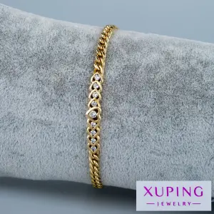 Xuping Jewelry 14K Kalp Taşlı Zincir Bileklik