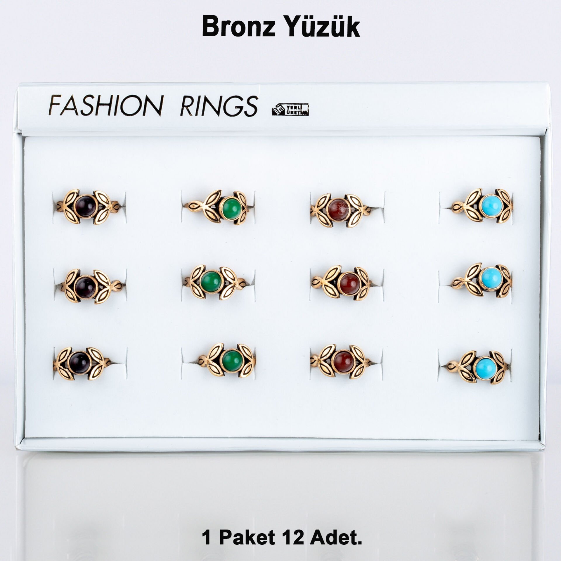 Bronz Doğal Taş Yüzük-Paket