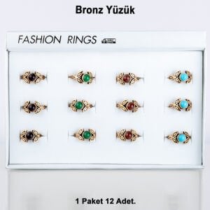 Bronz Doğal Taş Yüzük-Paket