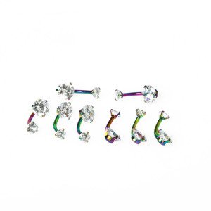 Piercing Göbek 8mm Taşlı
