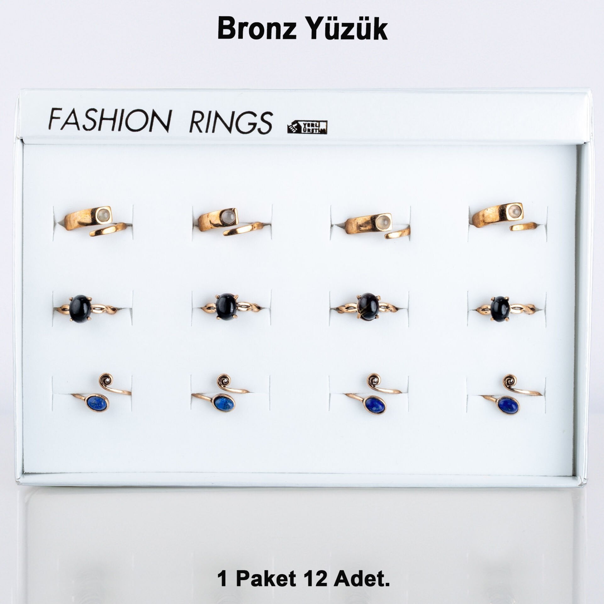 Bronz Doğal Taş Yüzük-Paket