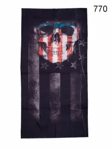 Toptan Amerikan Bayraklı Kuru Kafa Baskılı Dikişsiz Boyunluk
