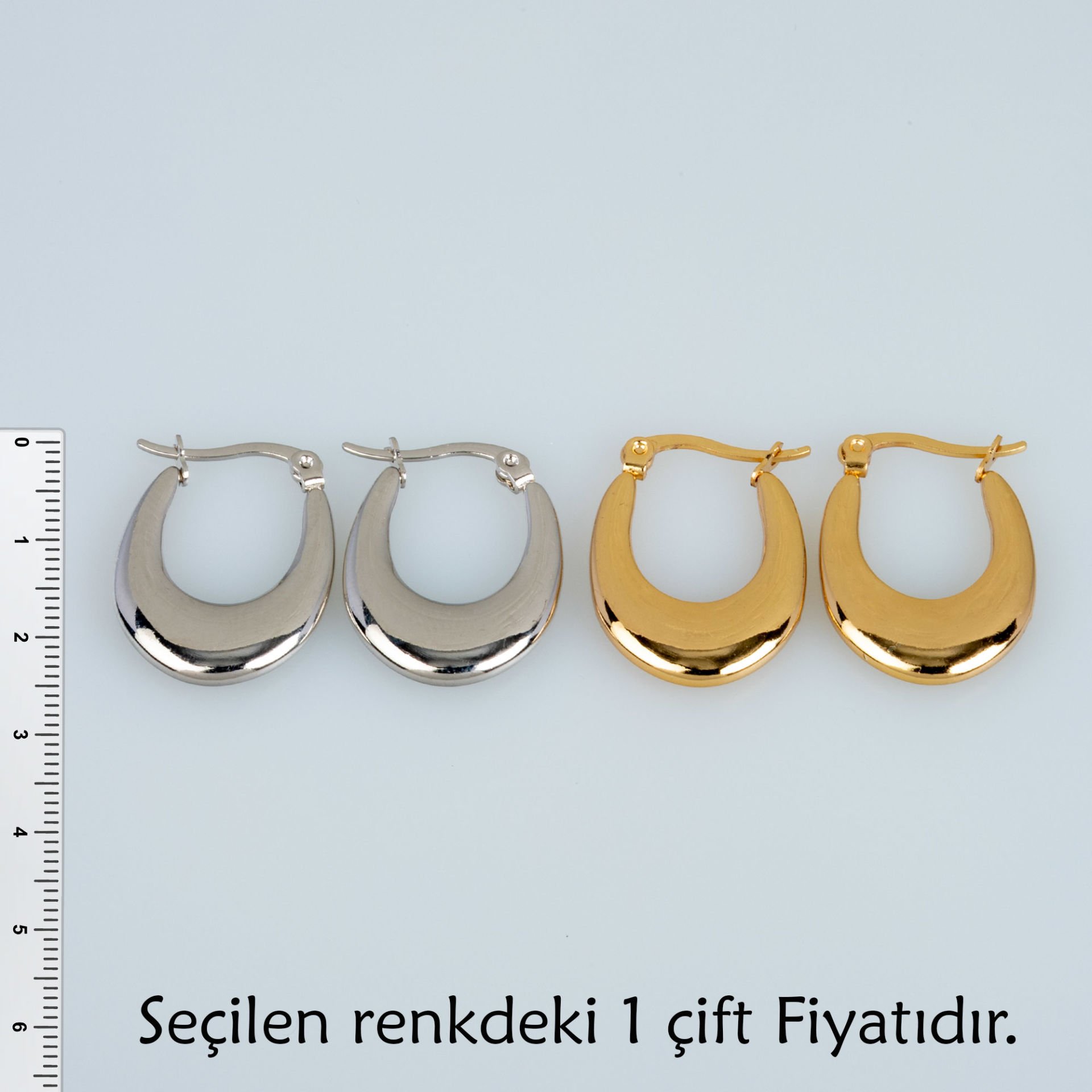 Çelik Küpe Çift