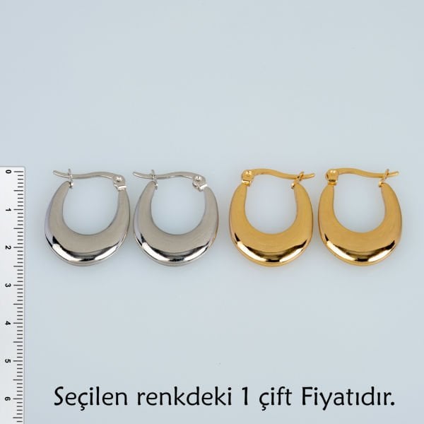 Çelik Küpe Çift