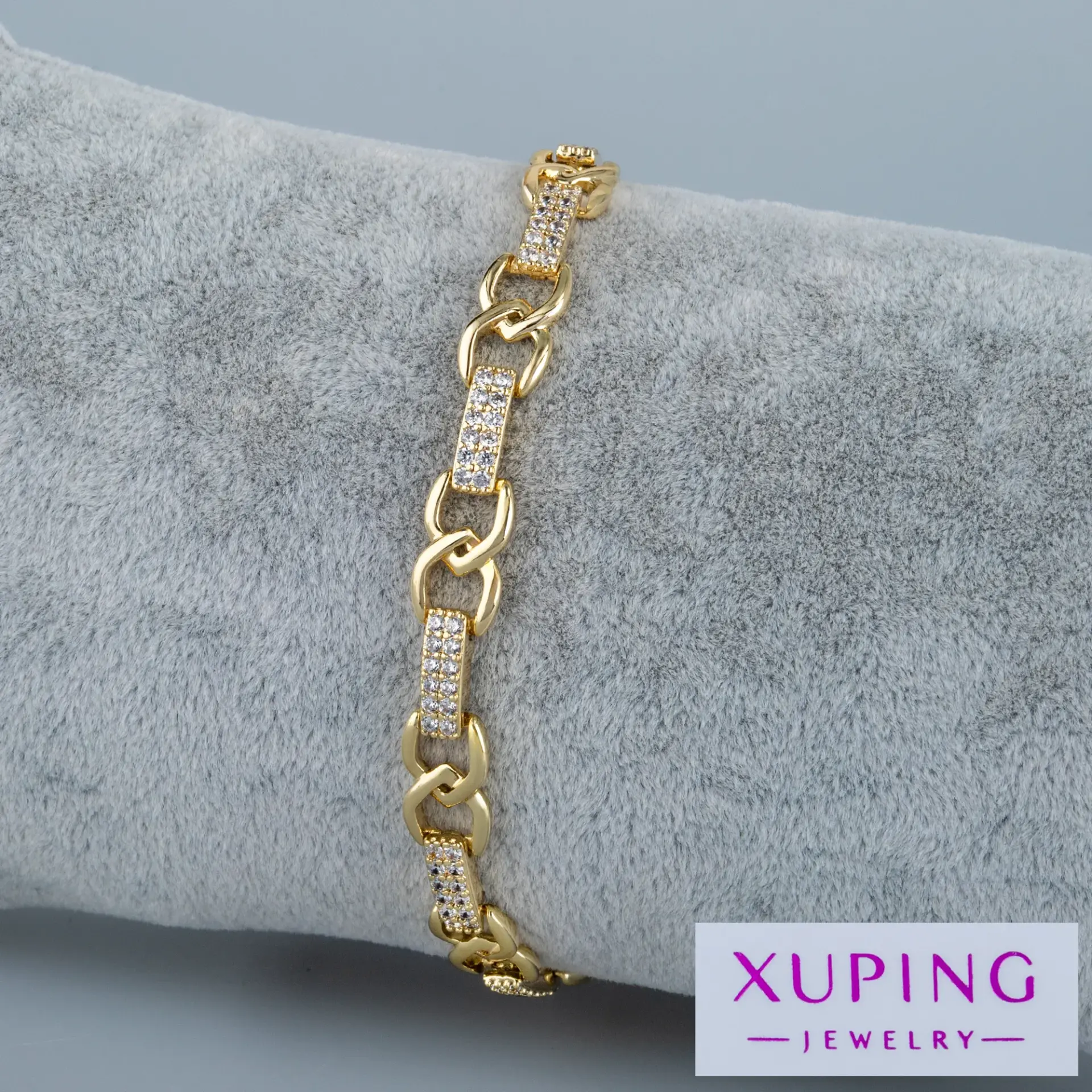 Xuping Jewelry 14K Taşlı Zincir Bileklik