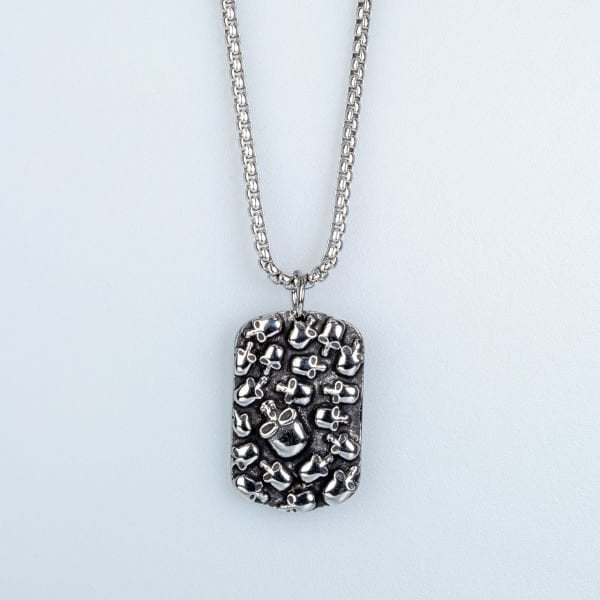 Steel Necklace Skull Imprint