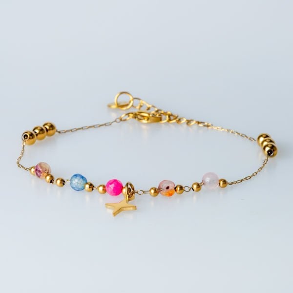 Steel Chain Bracelet Natural Stone