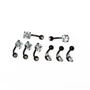 Piercing Göbek 8mm Taşlı