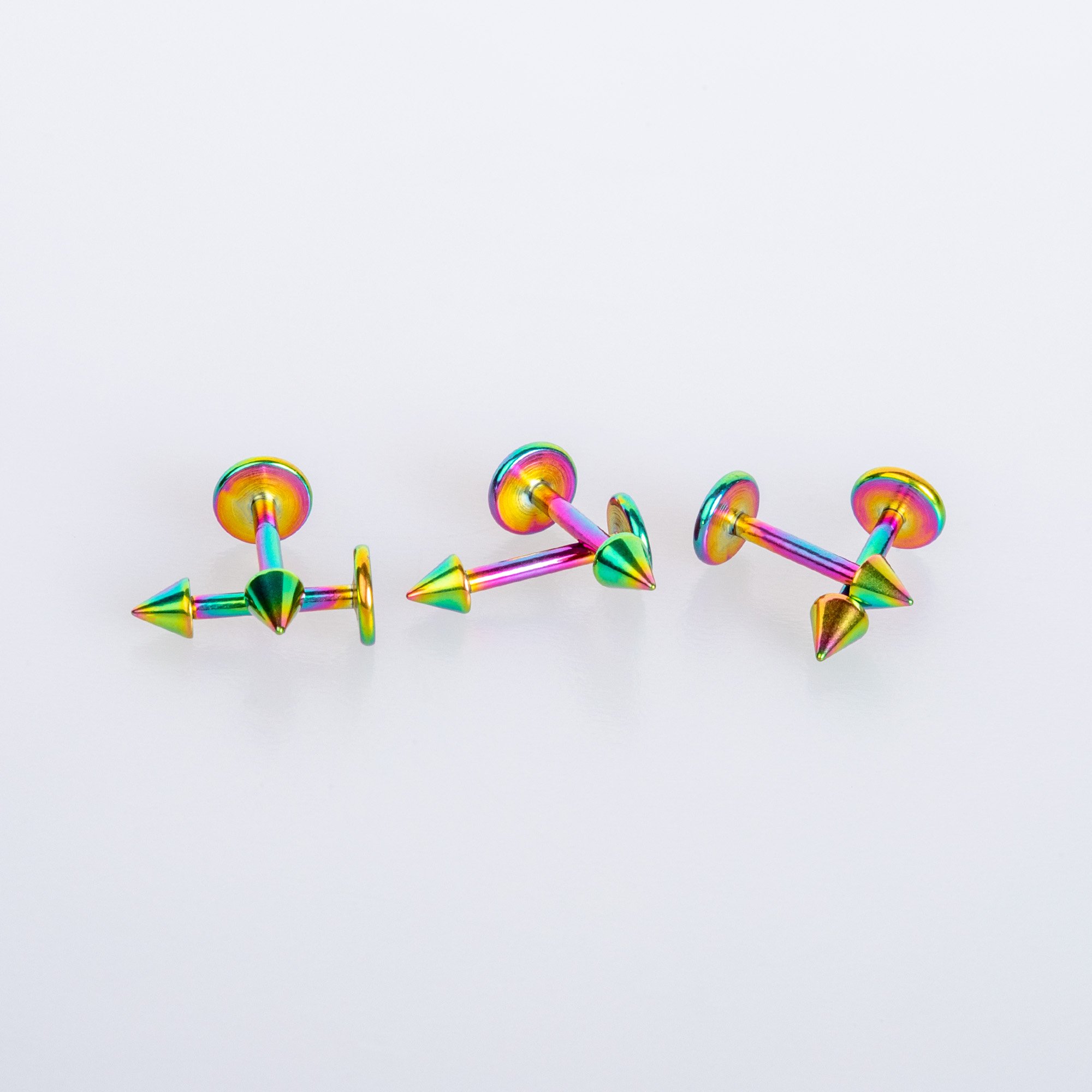 Piercing Titanyum Labret Spike Boy: 1.2x10x3mm