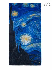 Toptan Yıldızlı Gece Tablo Baskılı Dikişsiz Boyunluk