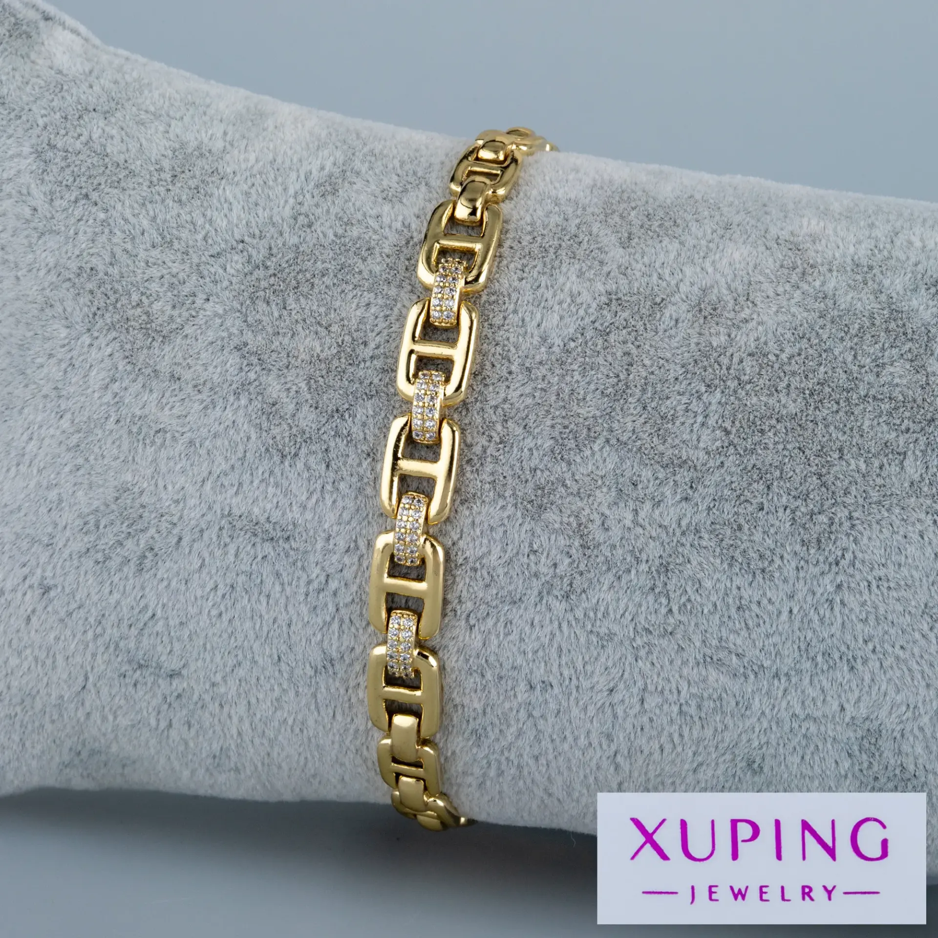 Xuping Jewelry 14K Taşlı Zincir Bileklik