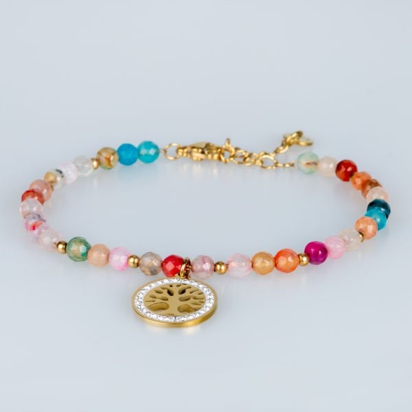 Steel Chain Bracelet Natural Stone