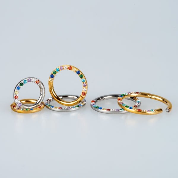 Ring Piercing Segment Stone Yellow 10mm