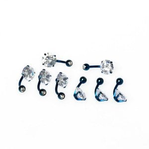 Piercing Göbek 10mm Taşlı