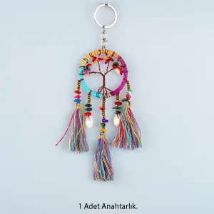 Toptan El Yapımı Hayat Ağacı Düş Kapanı Anahtarlık (6 Renk Seçeneği) Renk 6