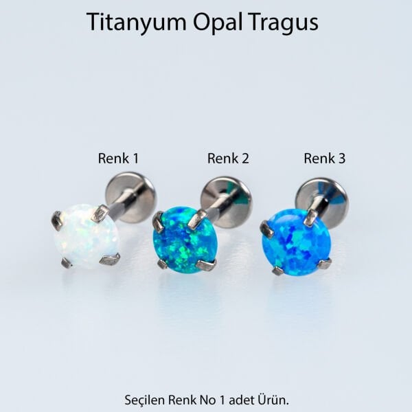 Piercing Titanyum Tragus Opal