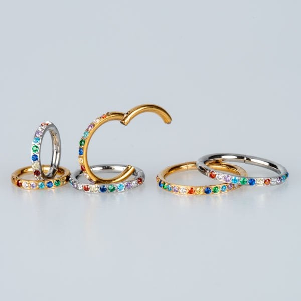 Ring Piercing Segment Stone Yellow 10mm