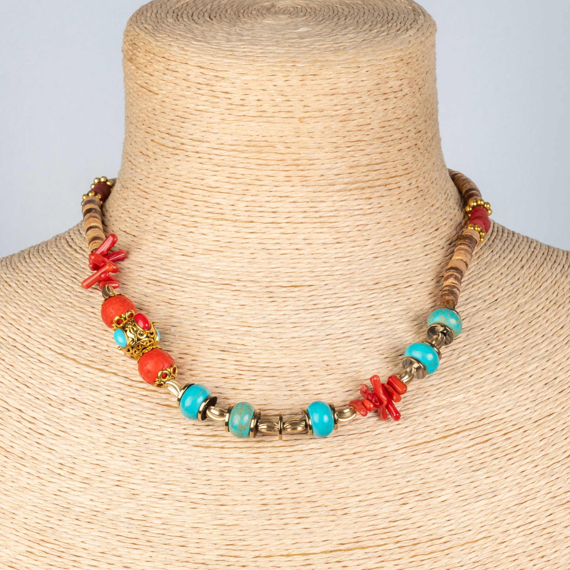 Ethnic Necklace-Natural Stone 42cm