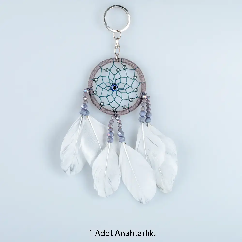 Toptan El Yapımı Tüylü Düş Kapanı Anahtarlık (4 Renk Seçeneği) Renk 3