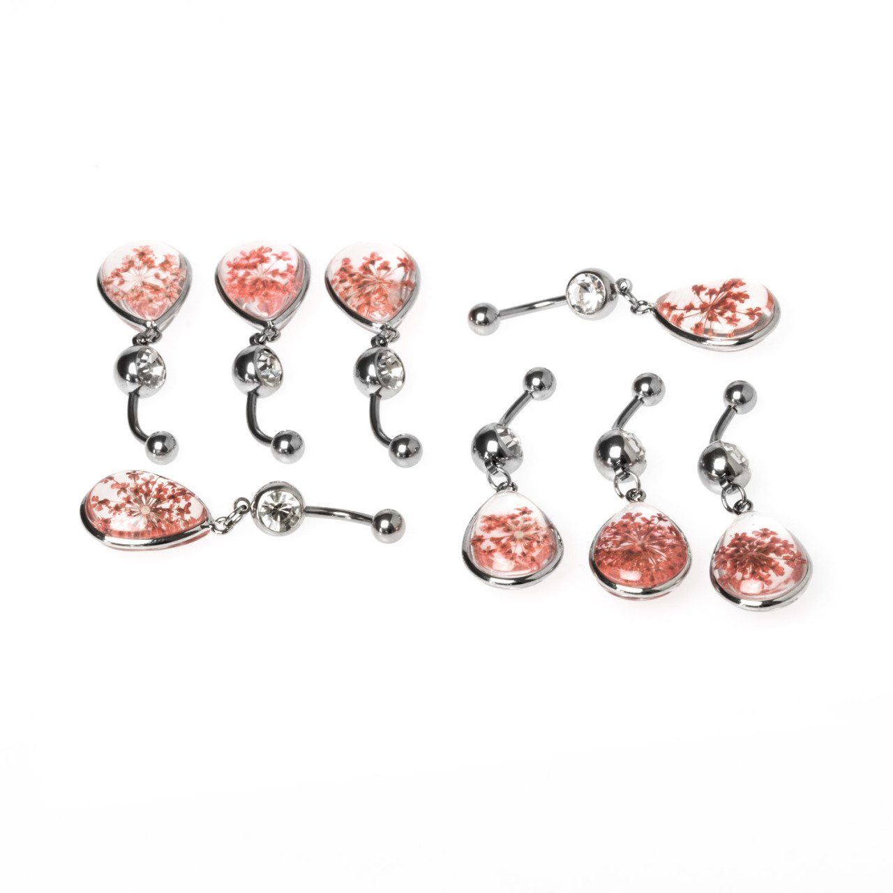 Piercing Göbek Epoksi Çiçek