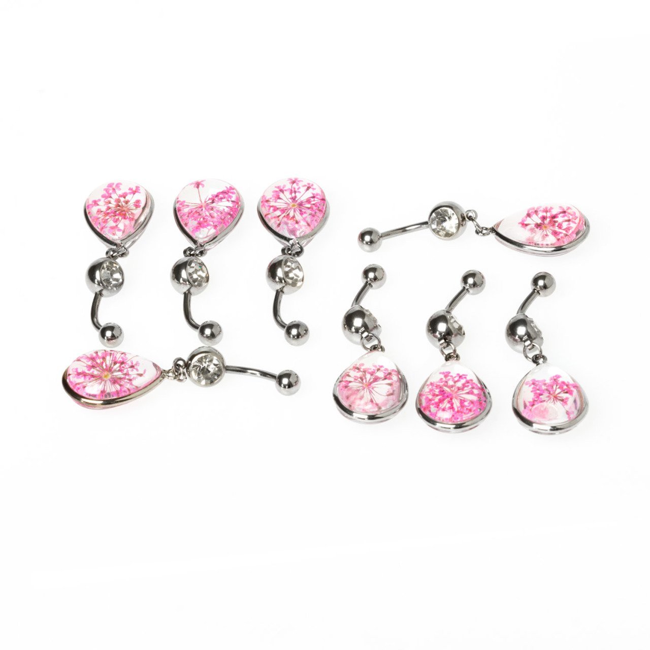 Piercing Göbek Epoksi Çiçek