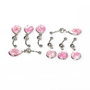 Piercing Göbek Epoksi Çiçek