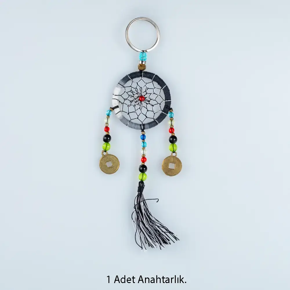 Toptan El Yapımı Paralı Düş Kapanı Anahtarlık (6 Renk Seçeneği) Renk 2