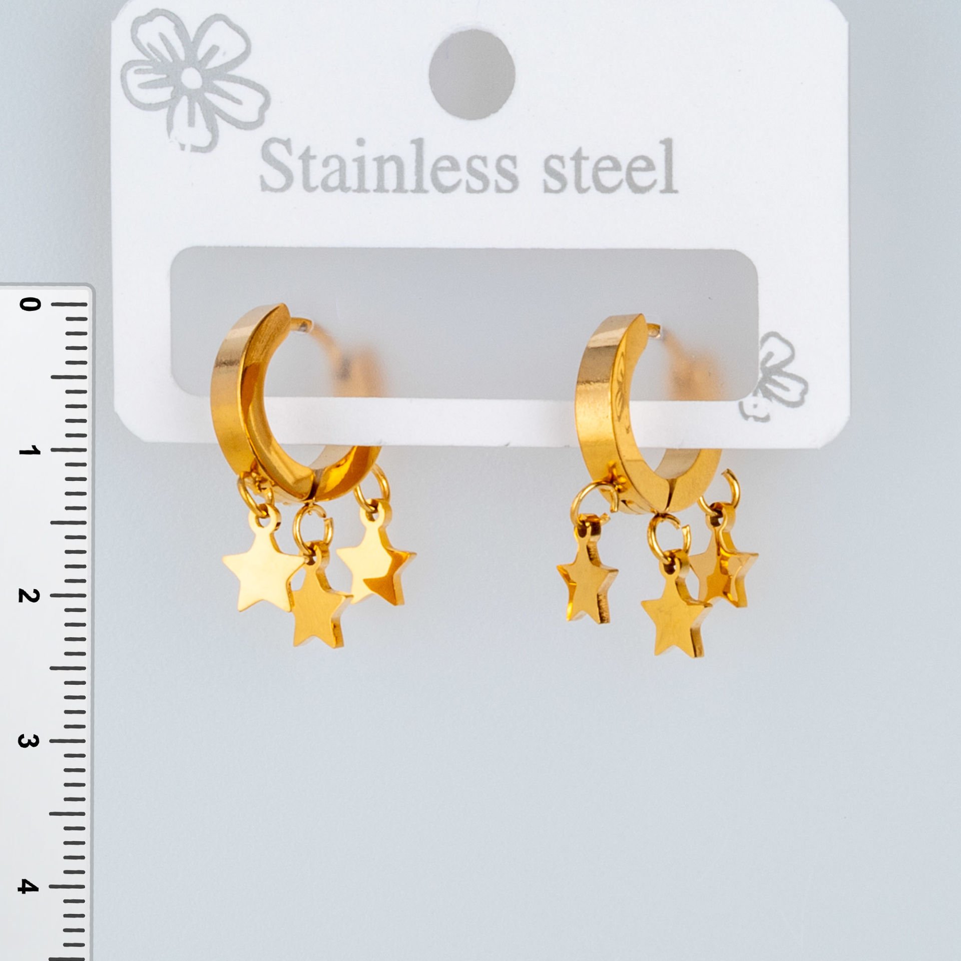 Steel Earring Star - 1 Pair