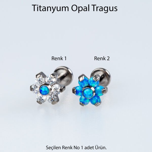 Piercing Titanyum Tragus Opal