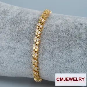 CM Jewelry 14K Zincir Taşlı Yıldız Bileklik