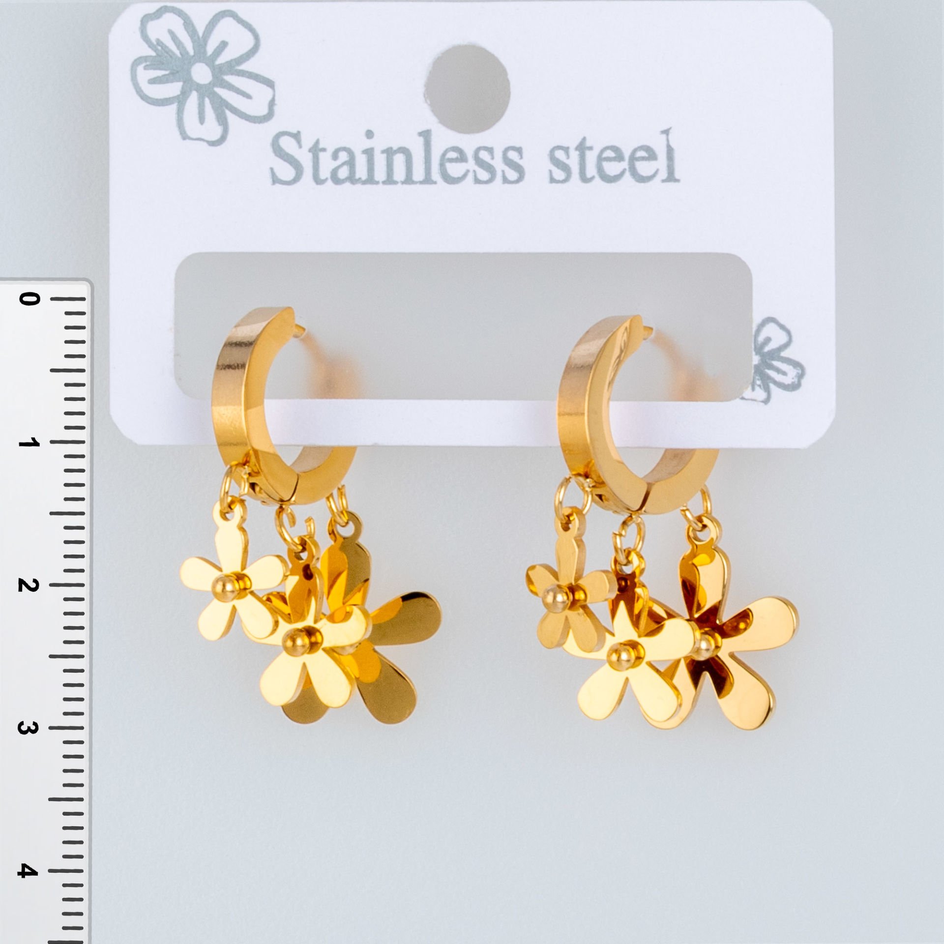 Çelik Küpe Çiçek - 1  Çift