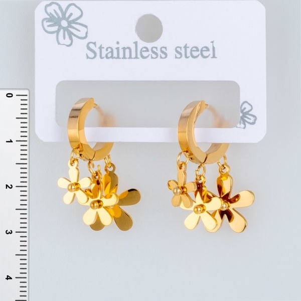 Çelik Küpe Çiçek - 1  Çift