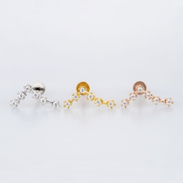 Toptan 316L Çelik Barlı Piercing Tragus Takım Yıldız