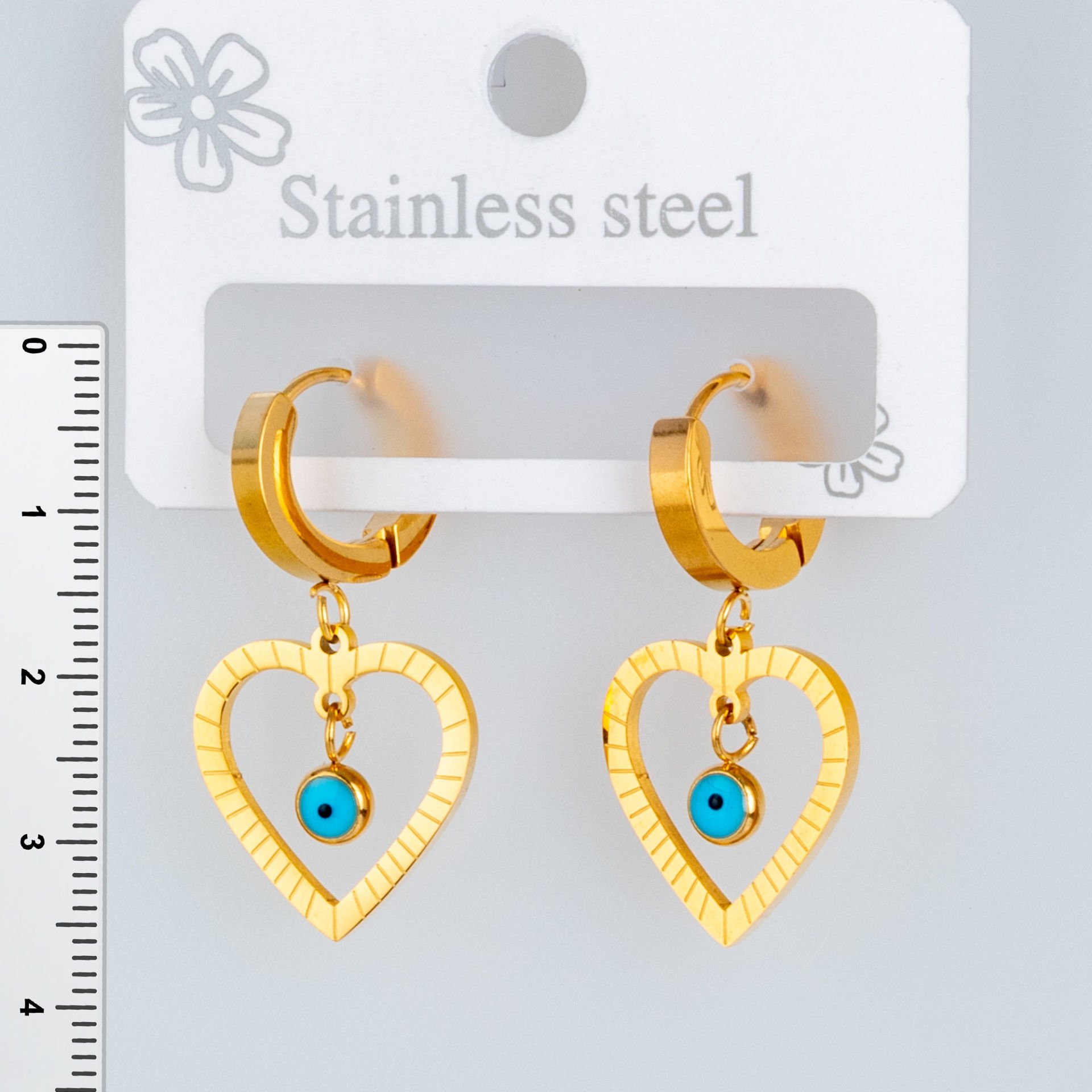Steel Earring Heart - 1 Pair