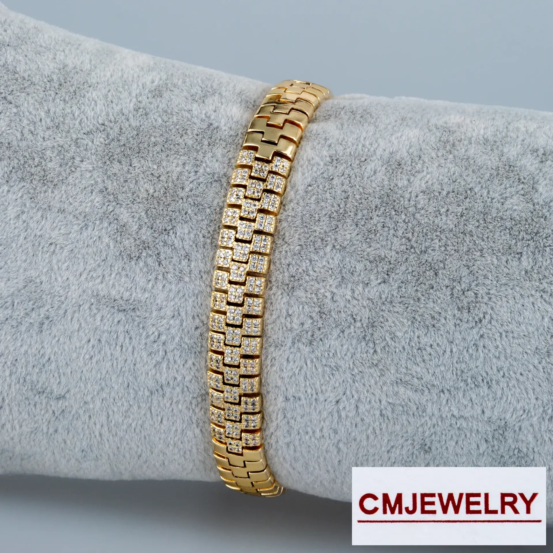 CM Jewelry 14K Zincir Taşlı Bileklik