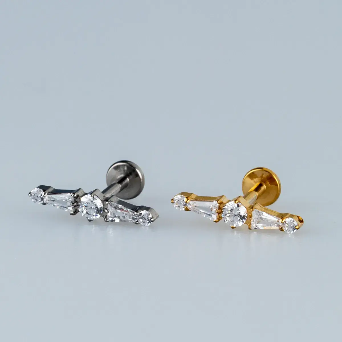 Toptan G23 Titanyum Beşli Kombin Piercing Beyaz 8mm