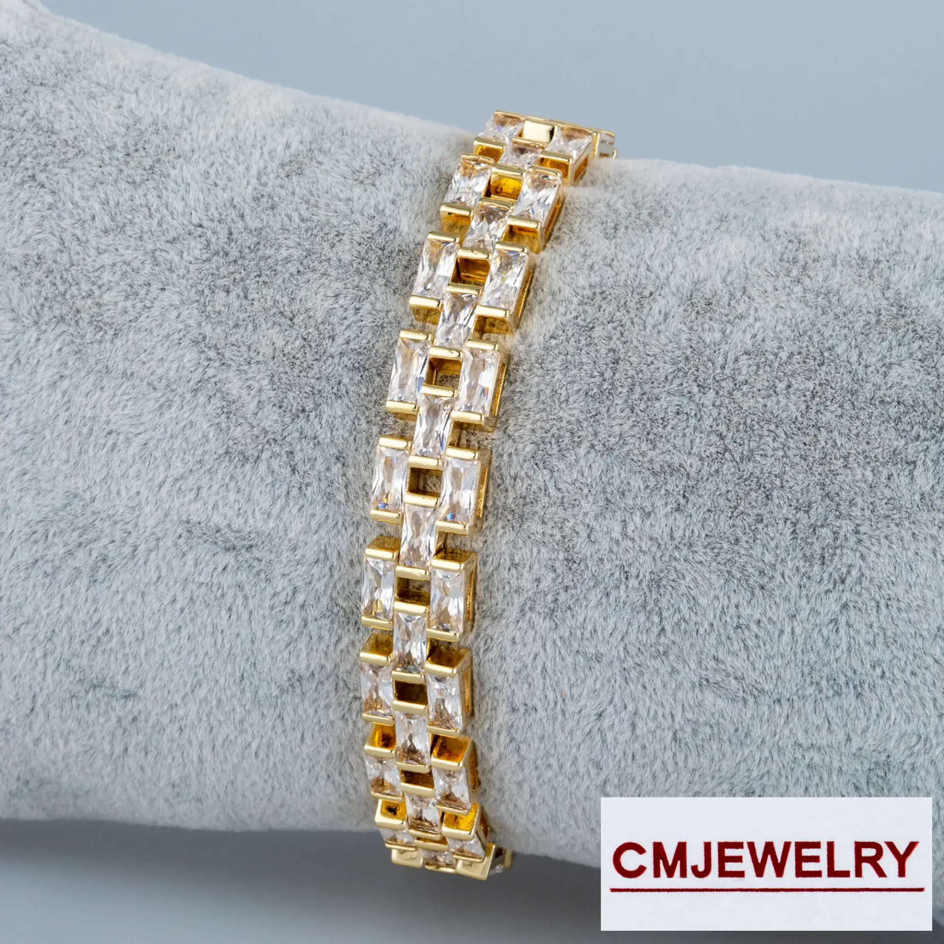 CM Jewelry 14K Zincir Taşlı Bileklik