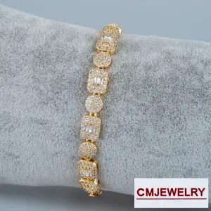 CM Jewelry 14K Zincir Taşlı Bileklik