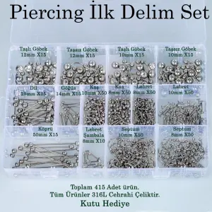 Toptan Çelik Piercing İlk Delim Seti 415 Adet