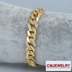 CM Jewelry 14K Zincir Taşlı Bileklik