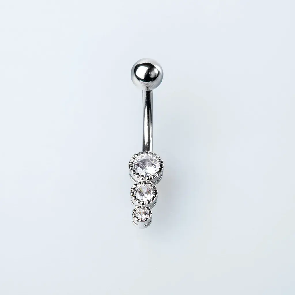 Toptan Piercing Göbek Taşlı Beyaz